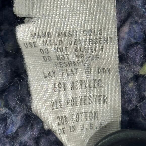 Habitat Clothes To Live In VTG Sweater Womens Med Large Blue Speckled Cardigan - Picture 7 of 9